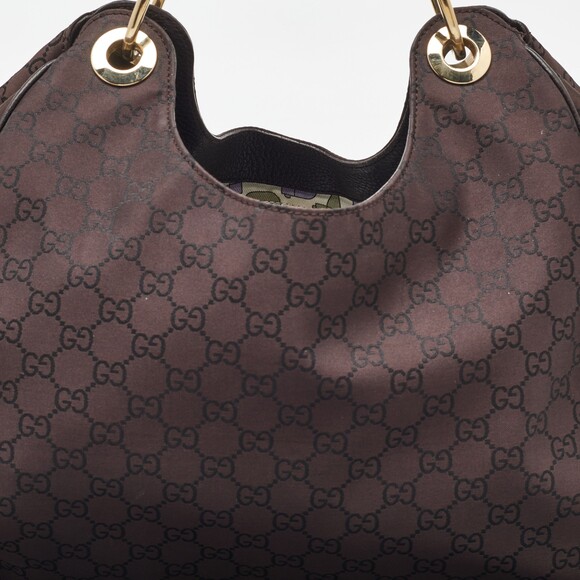 Gucci Dark Brown Gg Nylon And Leather #169720G64B - Picture 5 of 9